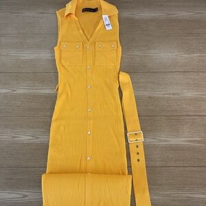 New York & Company Sleeveless Womens Dress Cocktail Party Stretch Belted Size XS